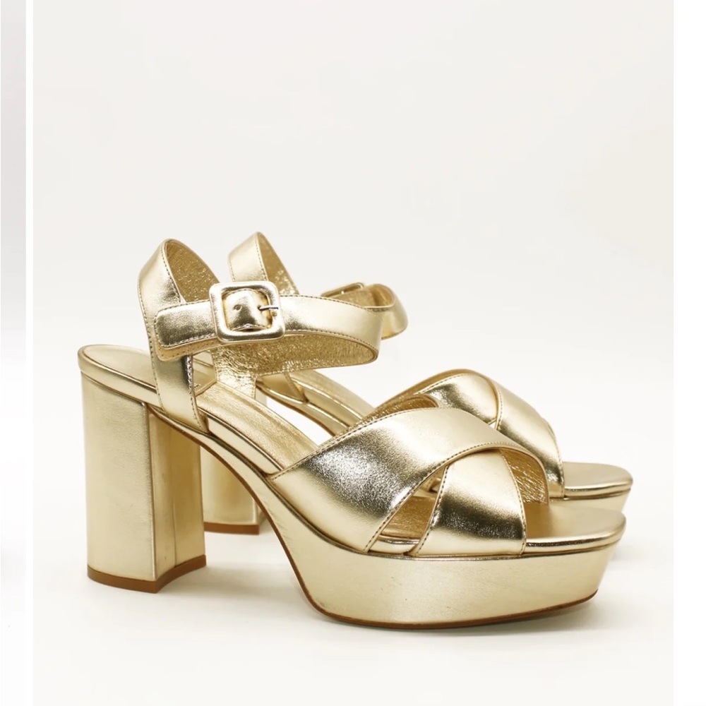 Brand new, never worn Jeffrey Campbell gold platform sandal